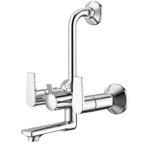 Wall Mixer with Provision for Overhead Shower  with L-Bend Pipe Chrome